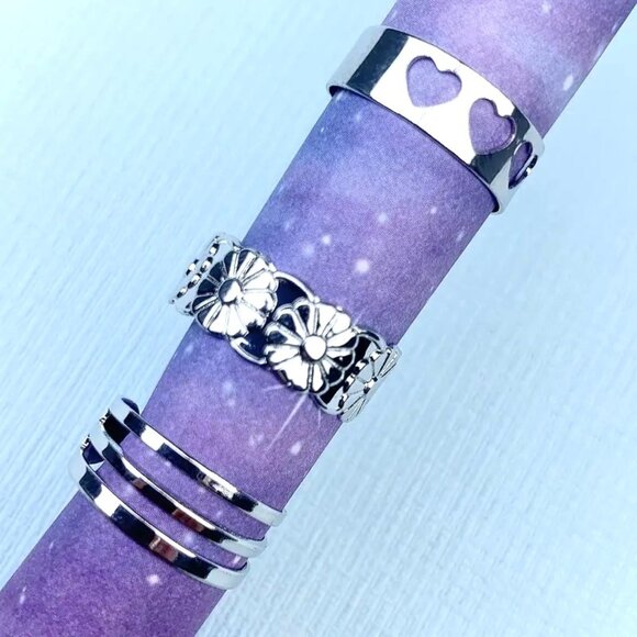 Toe Rings Foot Jewelry 3pc Silver Adjustable Beach Boho Vacation Trendy Goddess - Picture 2 of 4